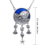 Sea Turtle Necklace with Navy Blue Enamel by Ted Andrews TNC070 - Jewelry